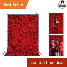 Red Rose Floral Backdrop 6x8FT Photography Wall Decor for Events
