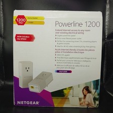 Netgear Powerline 1200 Ethernet LAN Extender - White Pack of 2 PLP1200