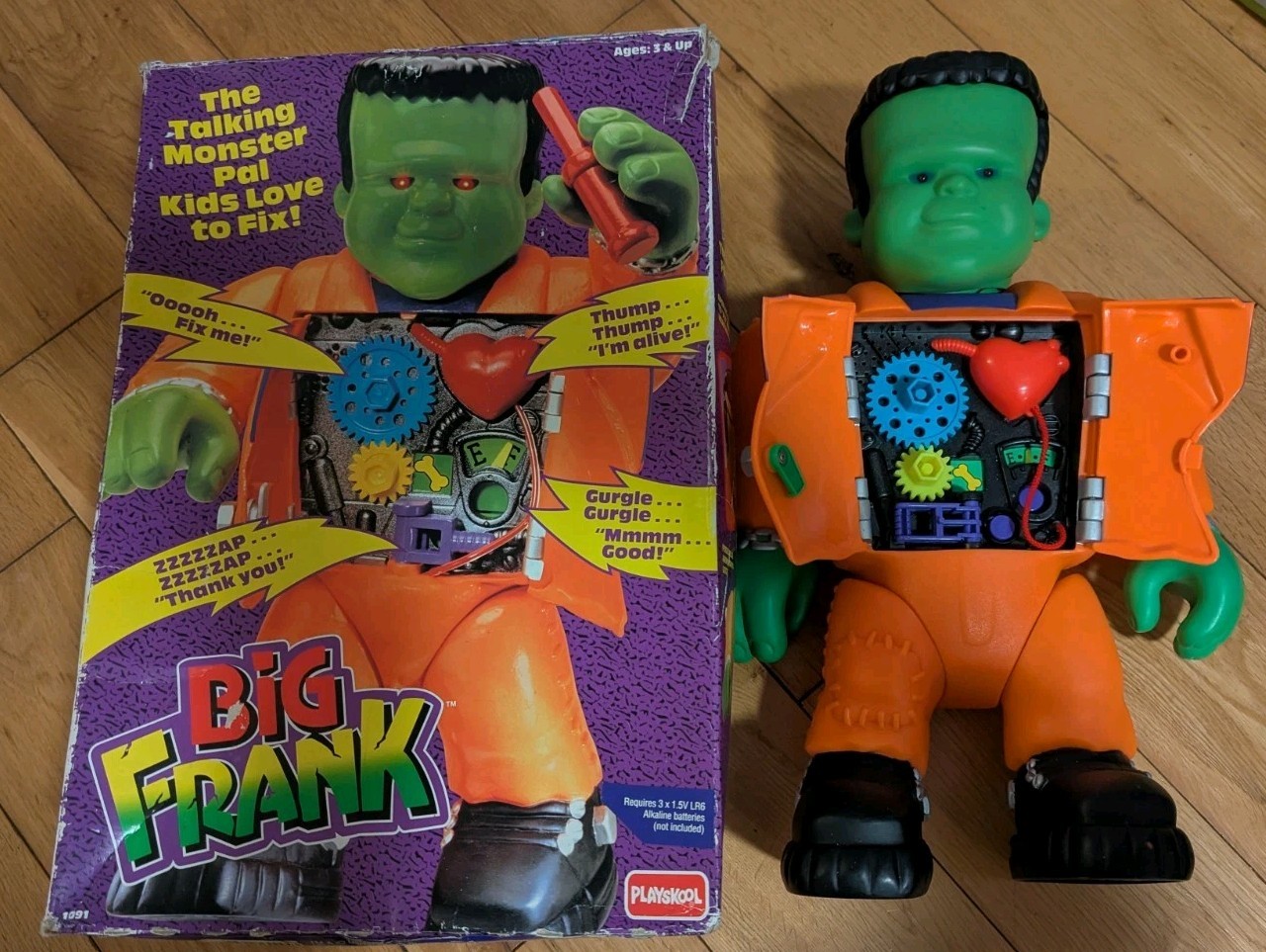 De Colección Playskool 1992 Big Frank Talking Monster Nº 1091 Completo Con Caja Funciona