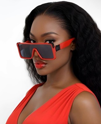 Streetwear Sunglasses For Women Flat Top Single Lens Music Festival Style Club