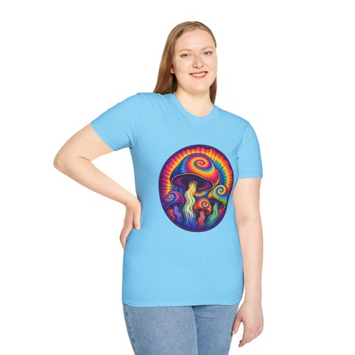 Tie Dye Mushroom Psychedelic Trippy Retro Hippie Natur Unisex Softstyle T-Shirt - Bild 57 von 112