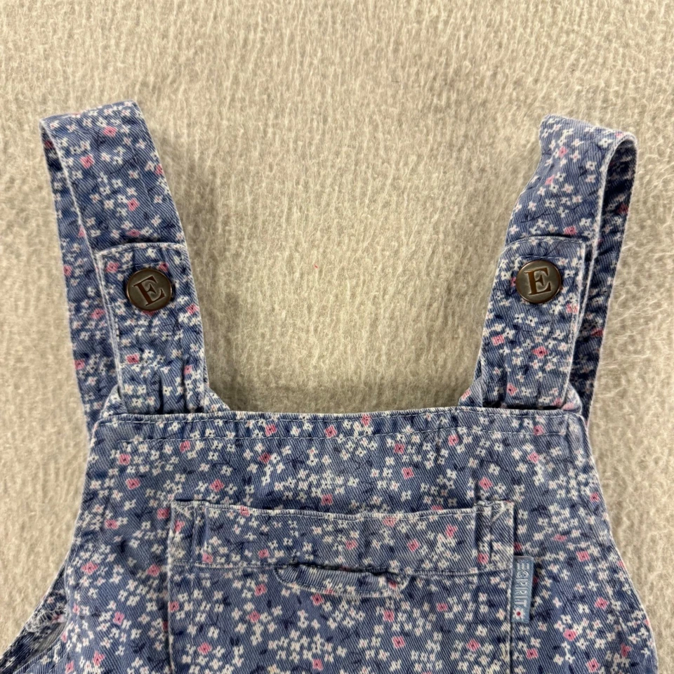 De Colección Años 90 Esprit Niños Azul Floral Denim Vestido Mono Niñas L Conjunto de Verano Lindo Foto 3 de 4