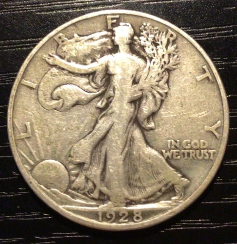 1928-S Walking Liberty Silver Half Dollar, F. Great Coin, Problem Free! D171