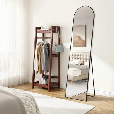 59''x16'' Arch Full Length Mirror Floor Standing Bedroom Body Mirror Black NEW