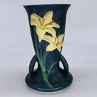 Vintage Roseville Pottery 136-9" Zephyr Lily Blue Vase