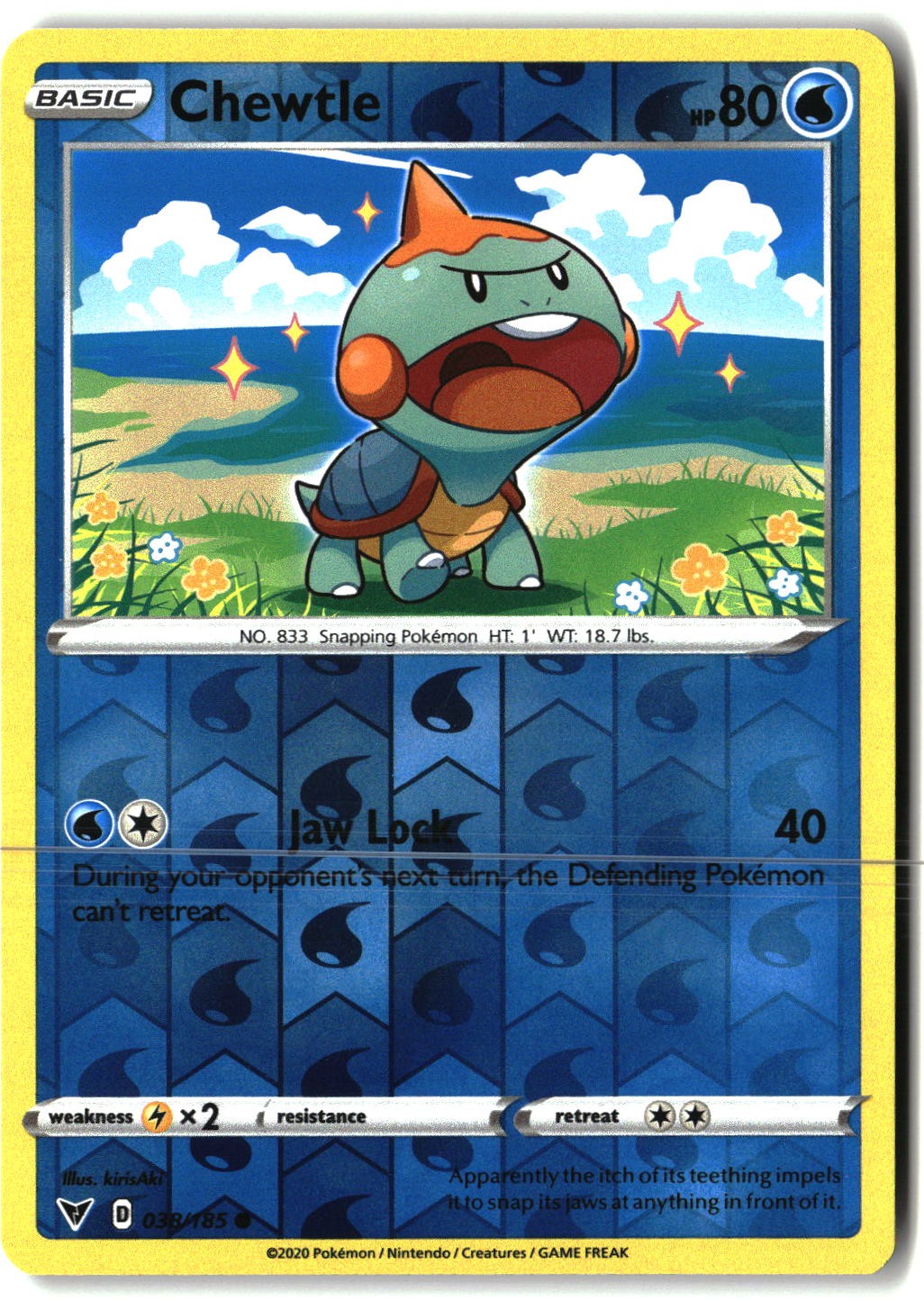 Chewtle 038/185 Common Vivid Voltage Pokemon Reverse Holo Heavily Played