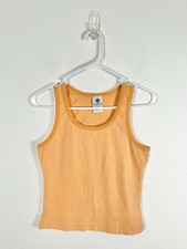 Columbia Sportswear Vintage 90s Ringer Tank Top Orange Cream Small Made in USA