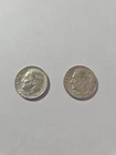 1964 10C Roosevelt Dime, 90% silver, lot of two