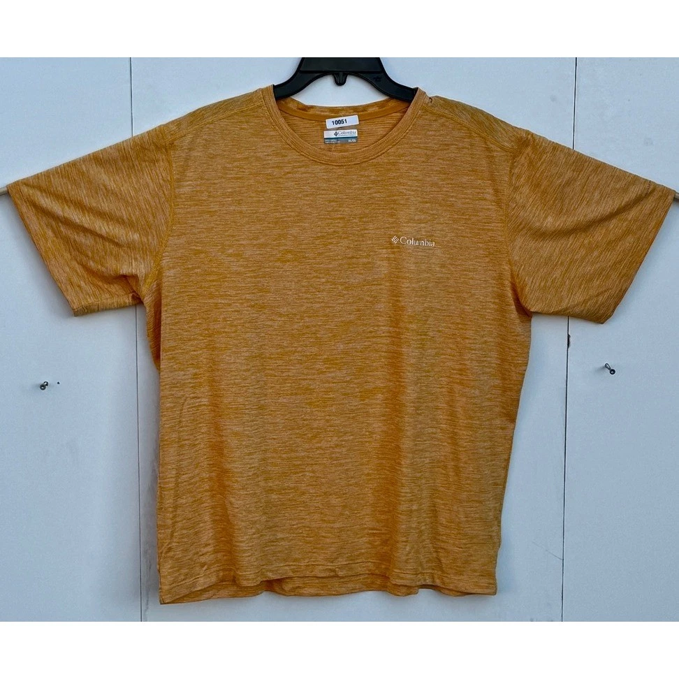 Columbia Mens XL Orange Heathered Short Sleeve Active T-Shirt XO0905 Hiking Tee