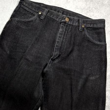 VTG Black Wrangler Bareback High-Waisted Western Jeans Size 29 x 35 Made in USA