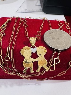 Neu 18K 750 Echt Saudi Dubai Gold Junge & Mädchen Gold Halskette 20/31'' lang 6,63g