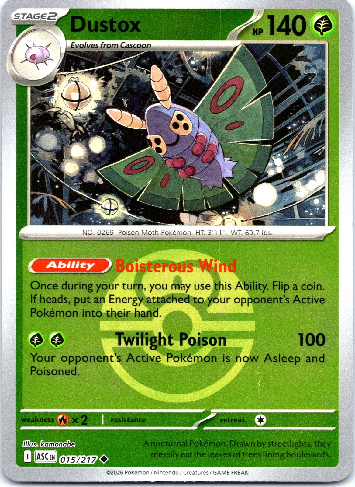 Dustox - Uncommon ME: Ascended Heroes 015/217 NM