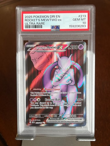 Pokemon Rocket's Mewtwo ex #213 Destined Rivals Ultra Rare PSA 10