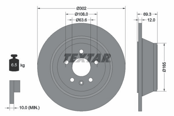 2X Bremsscheibe Hinterachse FüR Volvo S80 Ii V70 Iii XC70 Van-image