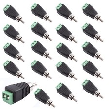 Rca Male To Av Screw Terminal Adapter 20pack Phono Plug Solderless Converter Aud