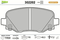 Valeo Bremsbelagsatz, Scheibenbremse 302202 FüR Alfa Romeo Passend FüR Fiat