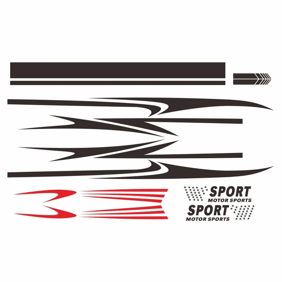 6Pcs Vinyl Decals Stickers DIY Decor Accessories For Car Side Body Window Door - Image 4 of 4