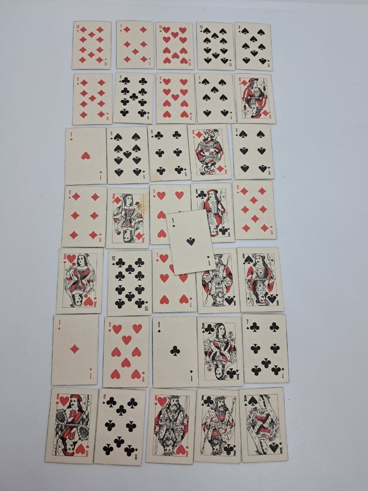 Genuine 1980s Soviet-era miniature playing cards — a rare, conversation-starting Cold War relic that fits in a stocking and costs almost nothing.