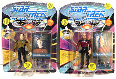 Star Trek TNG Picard & Data 5  Action Figure Lot 1993 Playmates