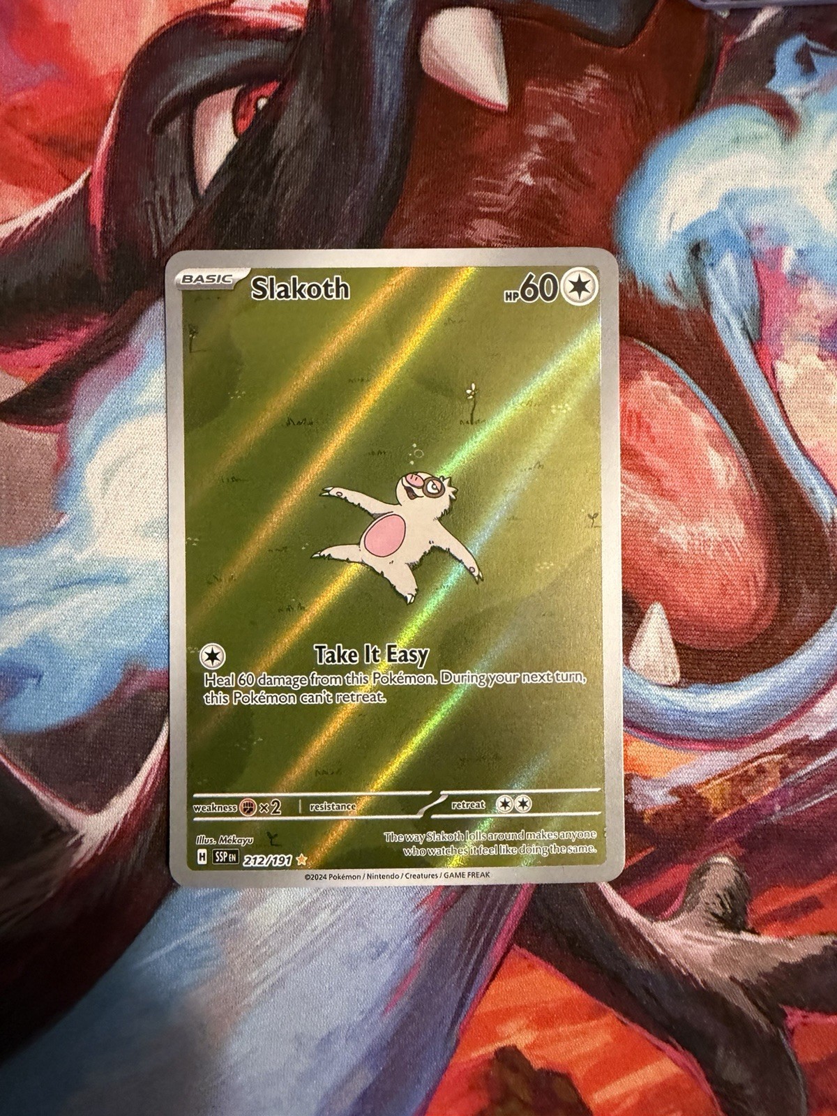Slakoth 212/191 Sv08: Surging Sparks Holo Illustration Rare NM