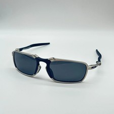 Oakley Badman Sunglasses Metal silver Frame Black Lens Polarized Made In USA