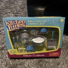 RARE color Kitchen Littles Deluxe Cookware Set Die-Cast Metal Toy
