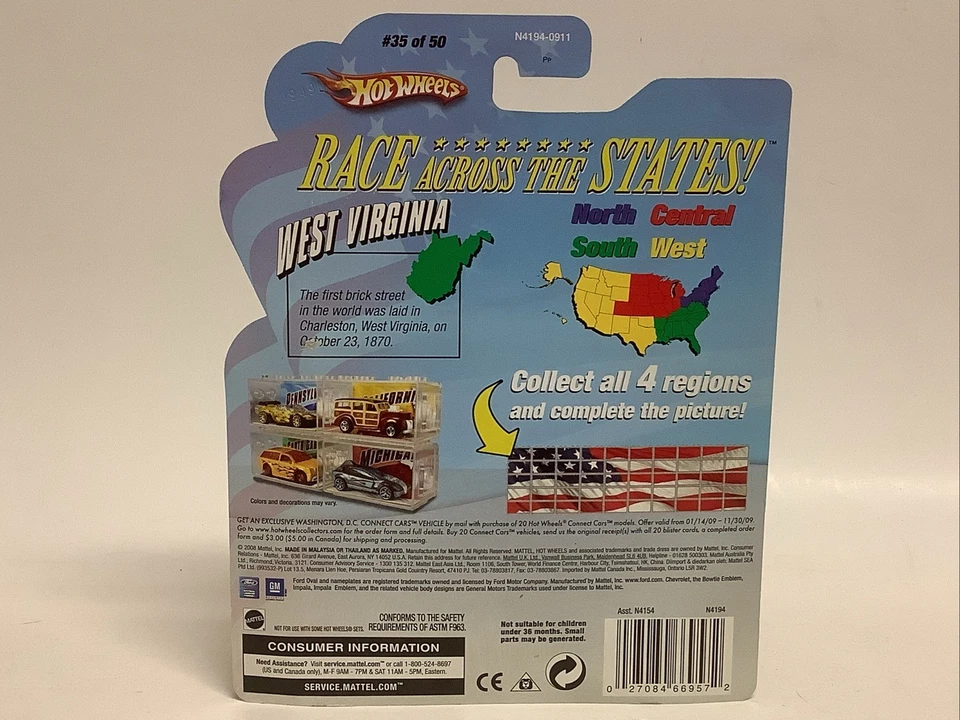 Hot Wheels Connect Cars West Virginia ‘58 Impala #35/50 - Image 3 of 4