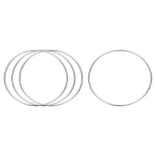 4 Pcs Metal Hoops for Crafts, 4.7 Inch Dream Catcher Rings, Silver