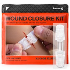 SurviveX Zip Stitch Wound Closure Strips - Repair Wounds Without Stitches -...