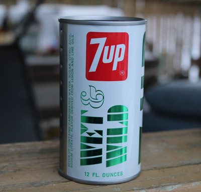 NEAR MINT ~1960's era 7UP WET & WILD Old Straight Sided Soda Pop 12 oz. Can Bank