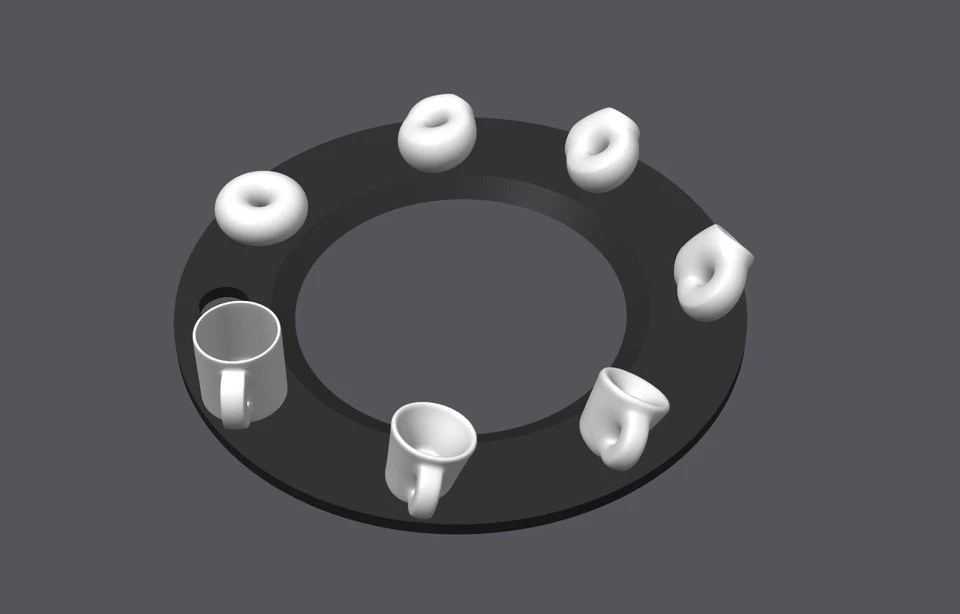 Taza Topology Joke 30cm Diámetro - Divertida Taza de Café Matemáticas con Donut y Café Foto 3 de 4