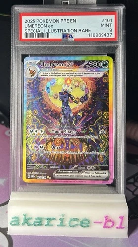 Pokémon 2025 Umbreon ex #161/131 SIR Prismatic Evolutions PSA 9 Mint