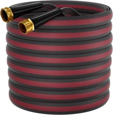 100ft Non-Expanding Garden Hose with 8-Layer Latex Core, 100 FT, Gray 