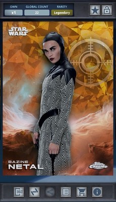 Bazine Netal Gold 50cc Legendary Star Wars Card Trader Chrome Sapphire