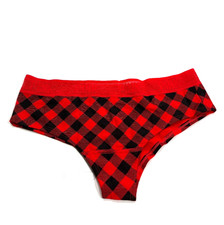 Victoria's Secret PINK Mesh Trim Cheekster Panty Red Plaid