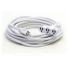 Milspec 25' Pro Classic SJTW 12/3 Triple Tap Extension Cord, White