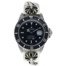 Rolex CHROME HEARTS x ROLEX CH Cross Motif Watch Band Submariner 16610 Silver Used c8b