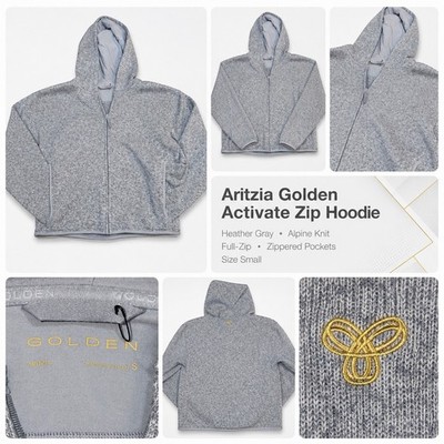Aritzia Golden Activate Alpine Knit Zip Hoodie Gray Heather Women s Small