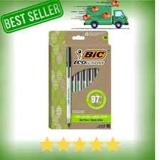 BIC ReVolution Round Stic Ballpoint Pen, Black, 1 Count (Pack of 10)