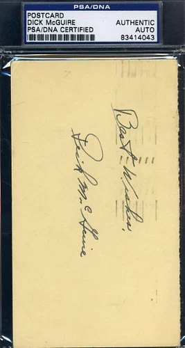 Dick Mcguire Signed Psa/dna 1951 Gpc Authentic Autograph