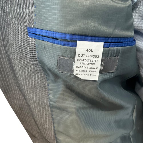 40L Kenneth Cole Reaction Suit Jacket Sport Coat Blazer Silvery Gray Pinstripe - Picture 6 of 12