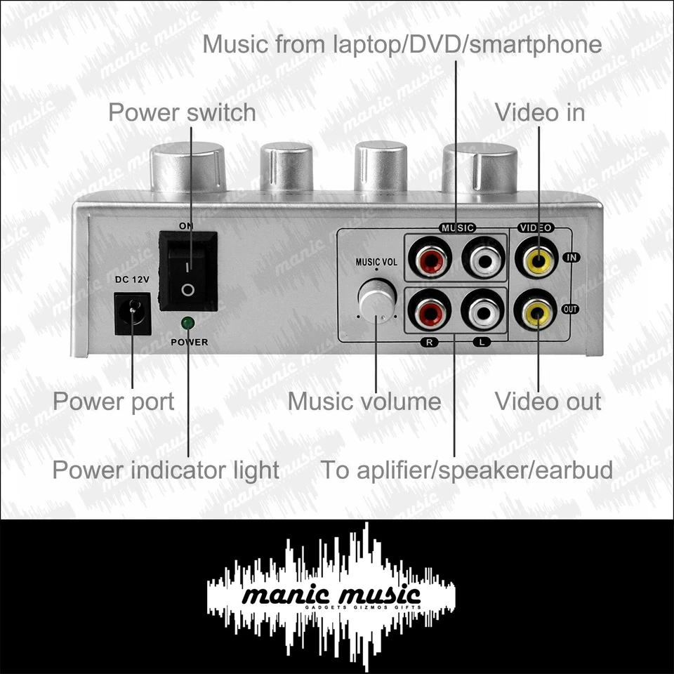 Karaoke Mixer Echo Effects MIC Microphone Pre-amplifier for Home Theater System  - Image 3 of 4