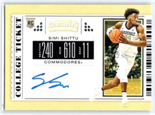 2019-20 Contenders Draft Picks Simi Shittu College Ticket Rookie Auto RC #96