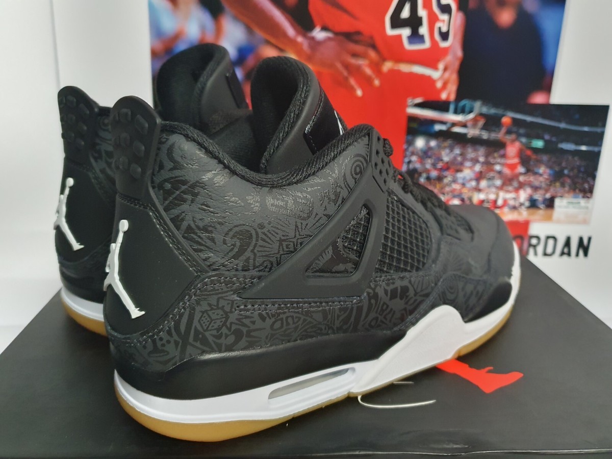 Nike Air Jordan 4 Retro SE Laser Black Gum Men's UK 8 EUR 42.5
