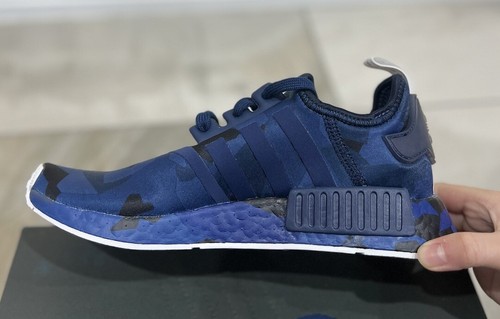Adidas NMD R1 Geometric Camo Blue Boost Casual Shoes Mens Kids Size US 6 New ✅ - Picture 10 of 13