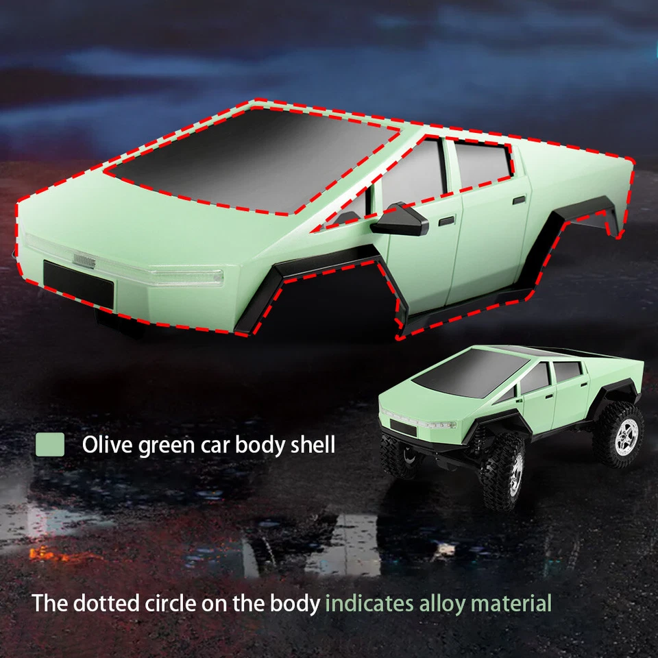 AUSTAR 1/18 Hard Body RC Car Shell Pickup Cover For 1/18 RC Crawler Car Parts - Image 3 of 4