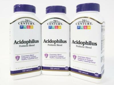 21st Century Acidophilus Probiotic Blend Capsules 150ct -3 Pack -Exp 02-2026