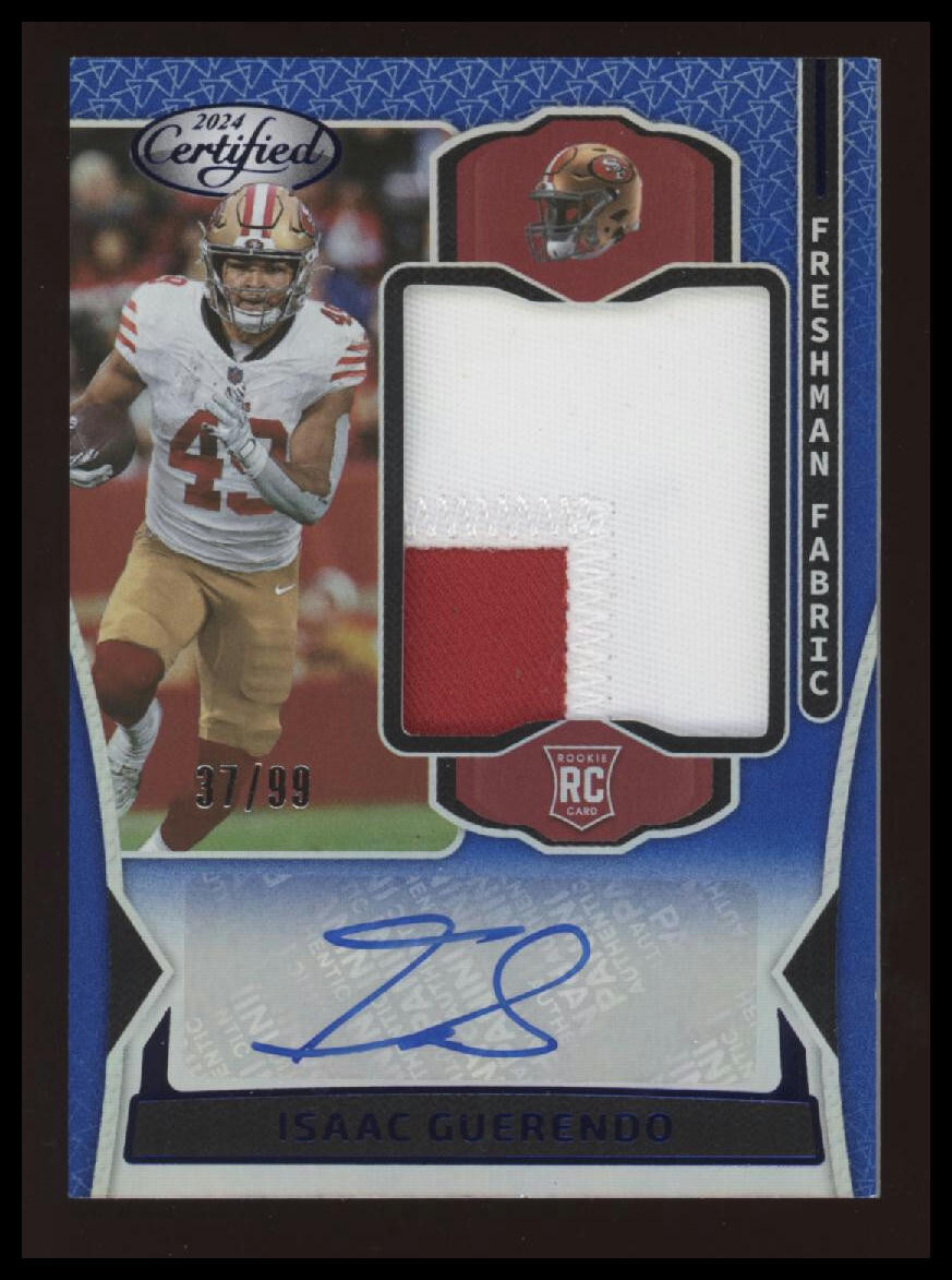 2024 Panini Certified Freshman Fabric Auto Blue #FMS-IGO Isaac Guerendo /99