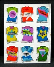 3 Comic Cute Blouse Image Signs 1982 AGC Puffy Sticker Sheets Old Store Stock