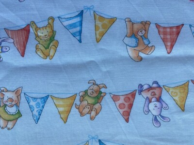 DAVID TEXTILES~Cathy Loo Fabric~BABY PRINT~Clothesline~TRIANGLE FLAGS~HangingToy